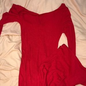 Forever 21 long, Long sleeve, red dress.